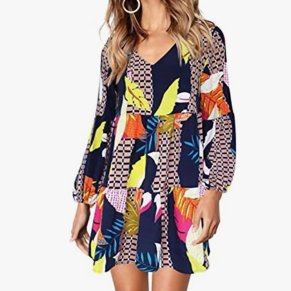 Colorful Patterned Dress - Picture 3 of 6